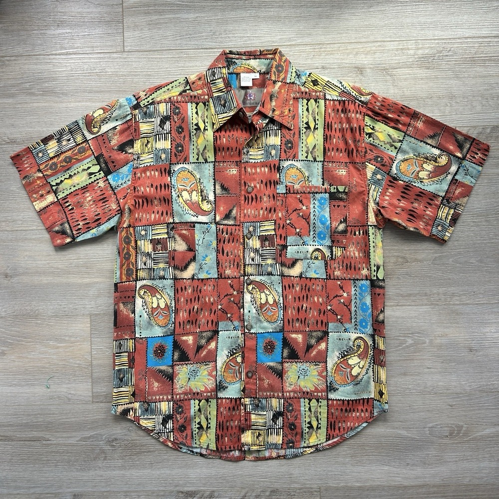 VTG The Territory Ahead Medium Floral Paisley Abstract Multicolor Shirt